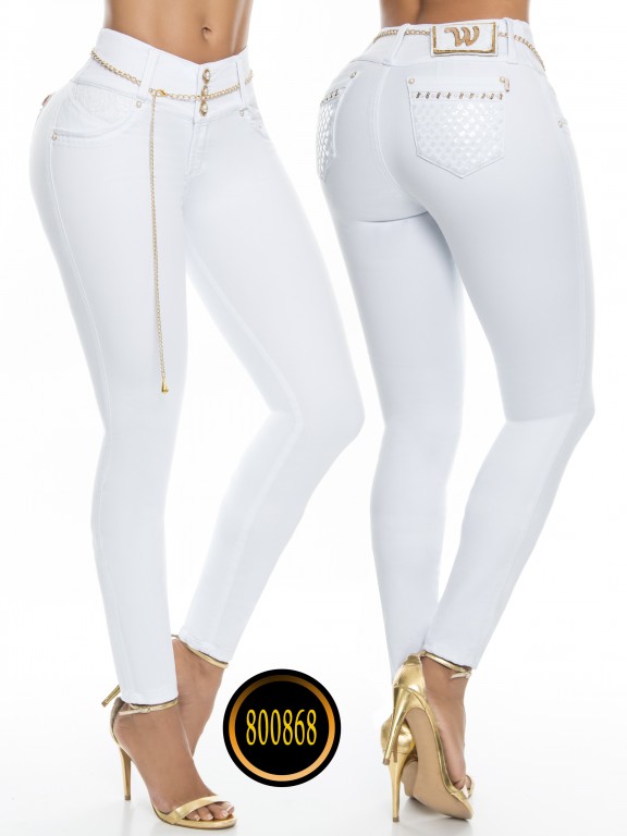 Jeans Levantacola Colombiano Wow - Ref. 243 -800868W-1 Blanco
