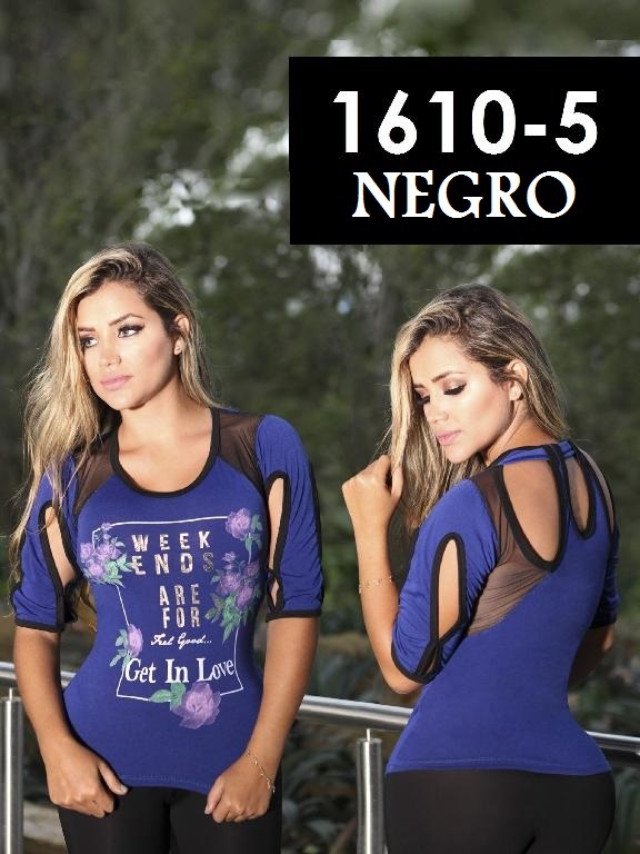Blusa Moda Colombiana Kpriccio  - Ref. 233 -1610 2 Negro