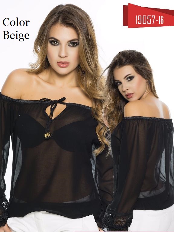 Blusa Moda Colombiana Cereza Beige - Ref. 111 -19057-16 Beige