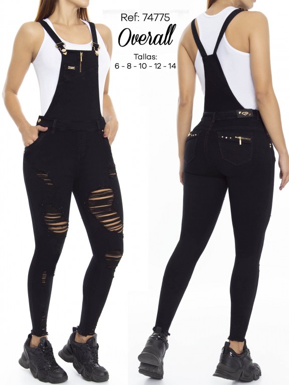 Butt Lifting Jeans with removable Overall top - Ref. 248 -74775 D