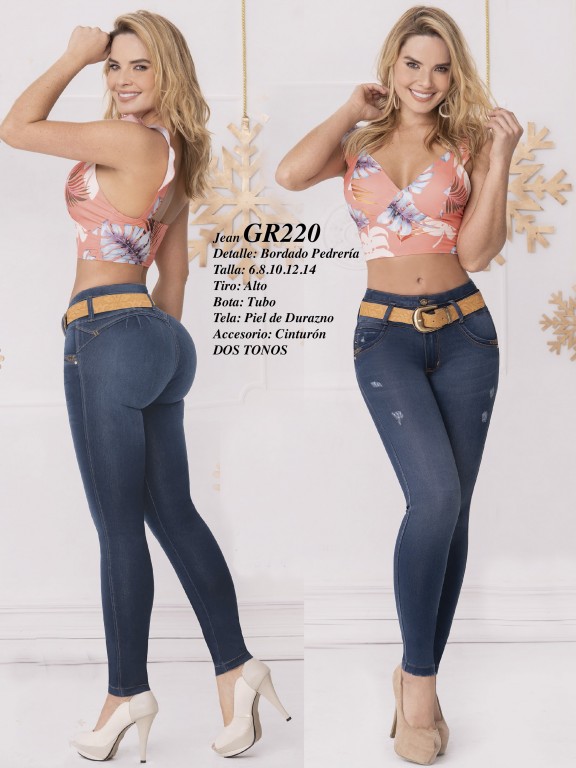 Jeans Levantacola Colombiano - Ref. 306 -220 Claro