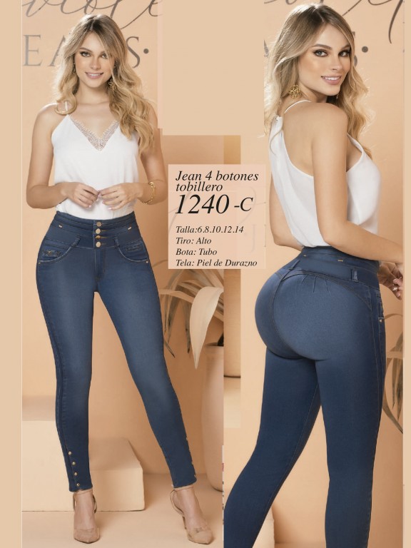 Jeans Levantacola Colombiano - Ref. 280 -1240 Claro