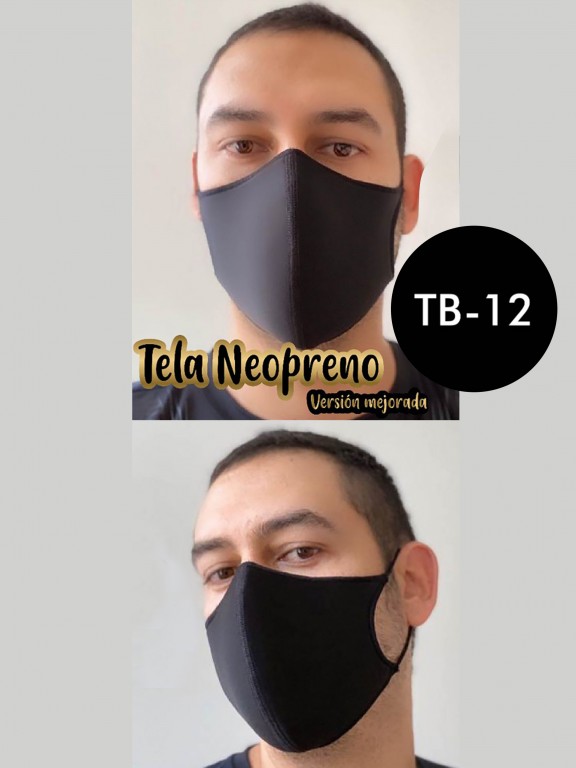 Tapabocas Lavable Antifluidos Thaxx - Ref. 119 -12 Negro