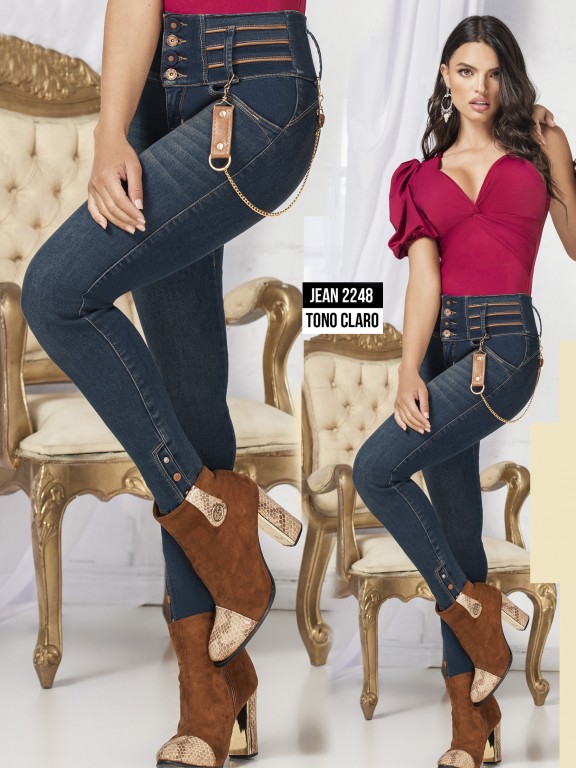 Jeans Levantacola Colombiano - Ref. 307 -2248 Claro