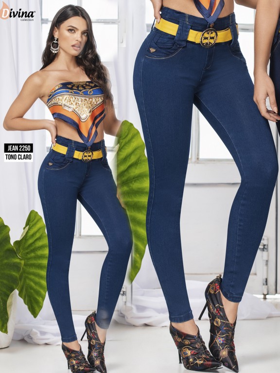 Jeans Levantacola Colombiano - Ref. 307 -2250 Claro