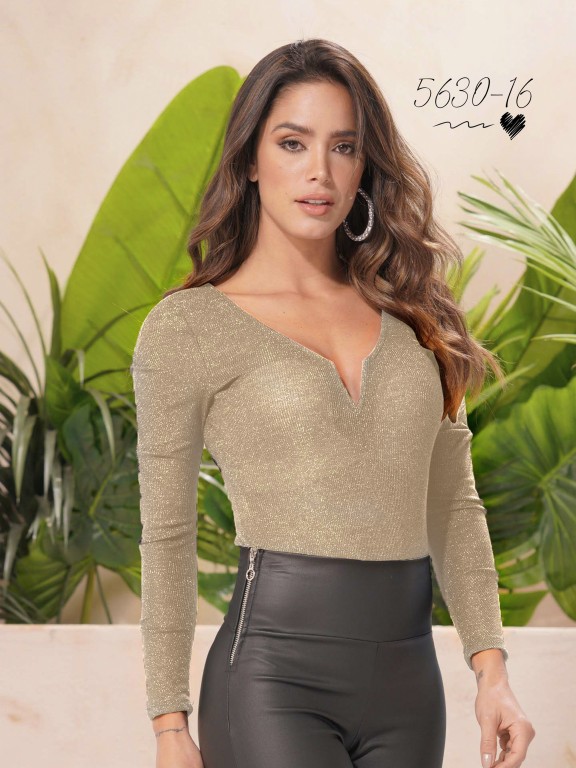 Colombian Fashion Blouse - Ref. 252 -5630 -16 Beige