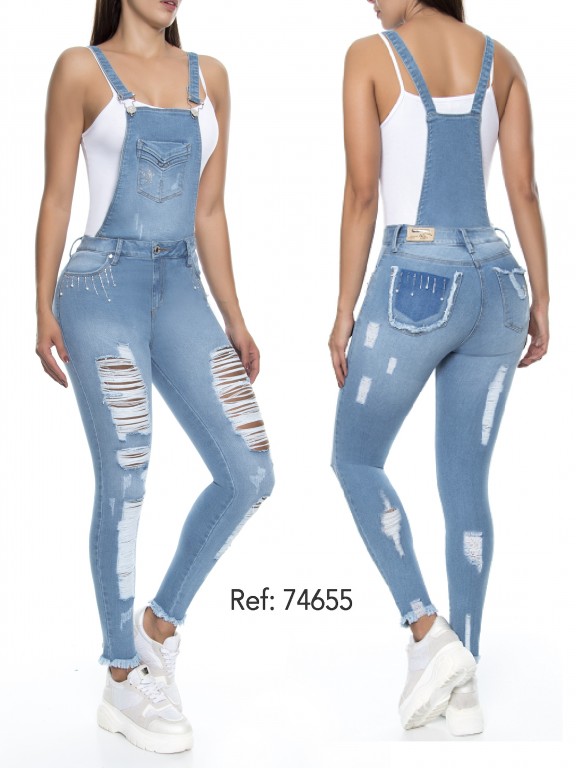 Butt Lifting Jeans with removable Overall top - Ref. 248 -74655 D