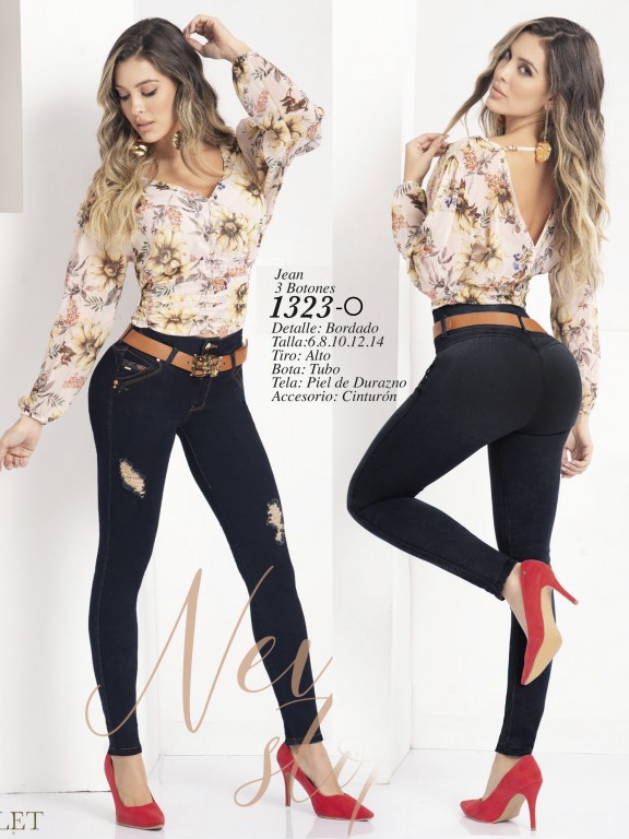 Jeans Levantacola Colombiano - Ref. 280 -1323 Oscuro