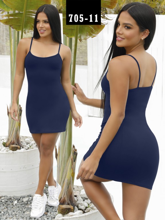 Vestido Moda  Colombiano - Ref. 268 -705-11 Azul Oscuro