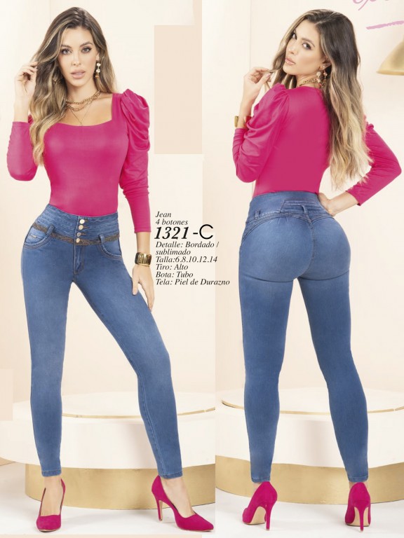 Jeans Levantacola Colombiano - Ref. 280 -1321 Claro