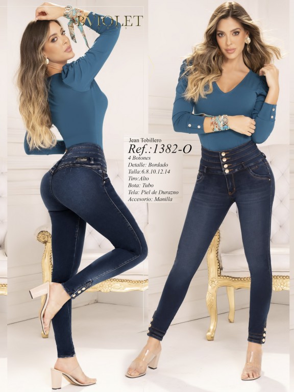 Jeans Levantacola Colombiano - Ref. 280 -1382 Oscuro