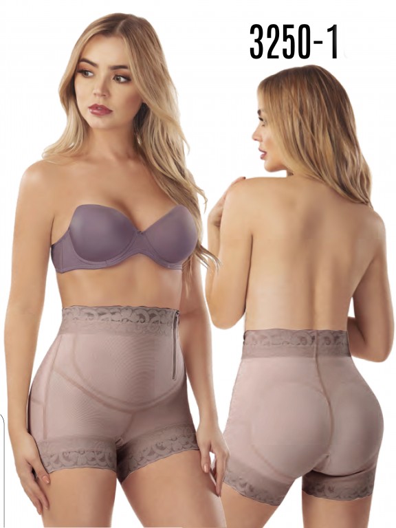 Short Colombian Shapewear Powernet Thaxx - Ref. 119 -3250-1 Plus Cocoa