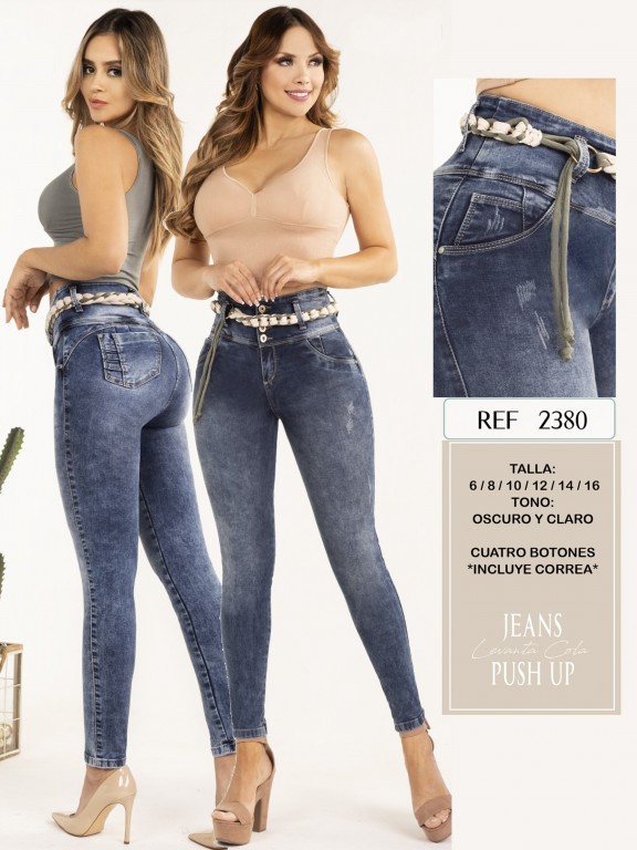 Jeans Levantacola Colombiano - Ref. 307 -2380 Oscuro