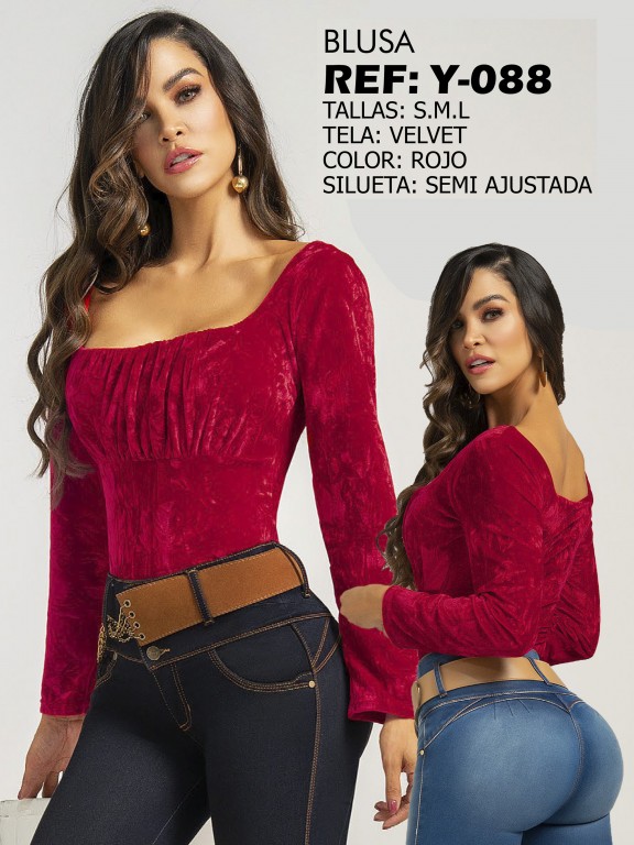 Blusa Moda Colombiana - Ref. 287 -Y088 Rojo