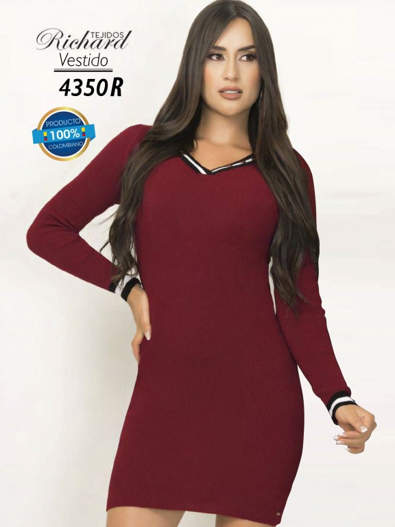 Vestido Moda Colombiano - Ref. 346 -4350 Rojo