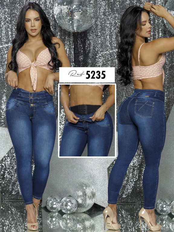Jeans Levantacola Colombiano Con Faja - Ref. 119 -5235-S