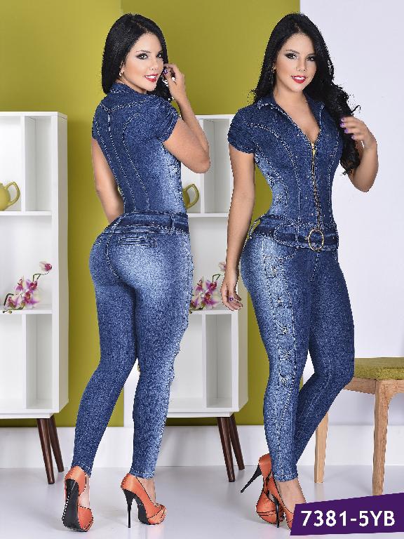 Enterizo Jeans Levantacola Colombiano Yes Brazil - Ref. 113 -7381 AZUL 